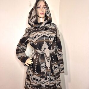 Aztec Coat with Oversized Hood by Ellabee Canada Outerwear.